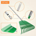 Adjustable Folding Leaves Rake for Quick Clean Up of Lawn and Yard